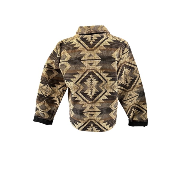 Roughrider by Circle T Tapestry Western Cowgirl Southwest Jacket Brown Gray Sz M - Picture 2 of 13